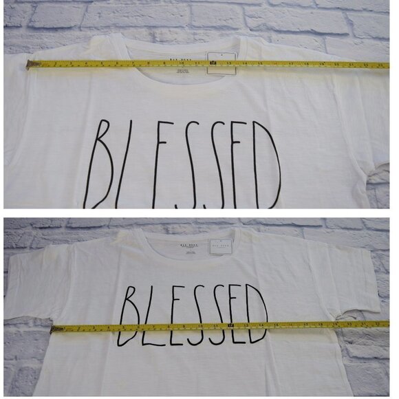 Rae Dunn "Blessed" White T-Shirt Graphic Tee NWT Large L - Picture 9 of 9